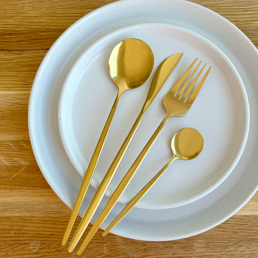 Minimalist Golden Cutlery Set