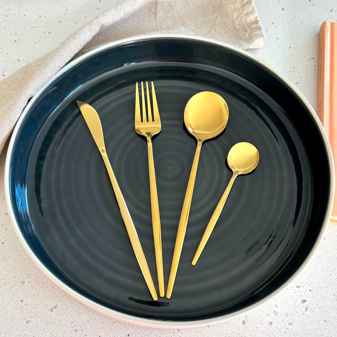 Minimalist Golden Cutlery Set