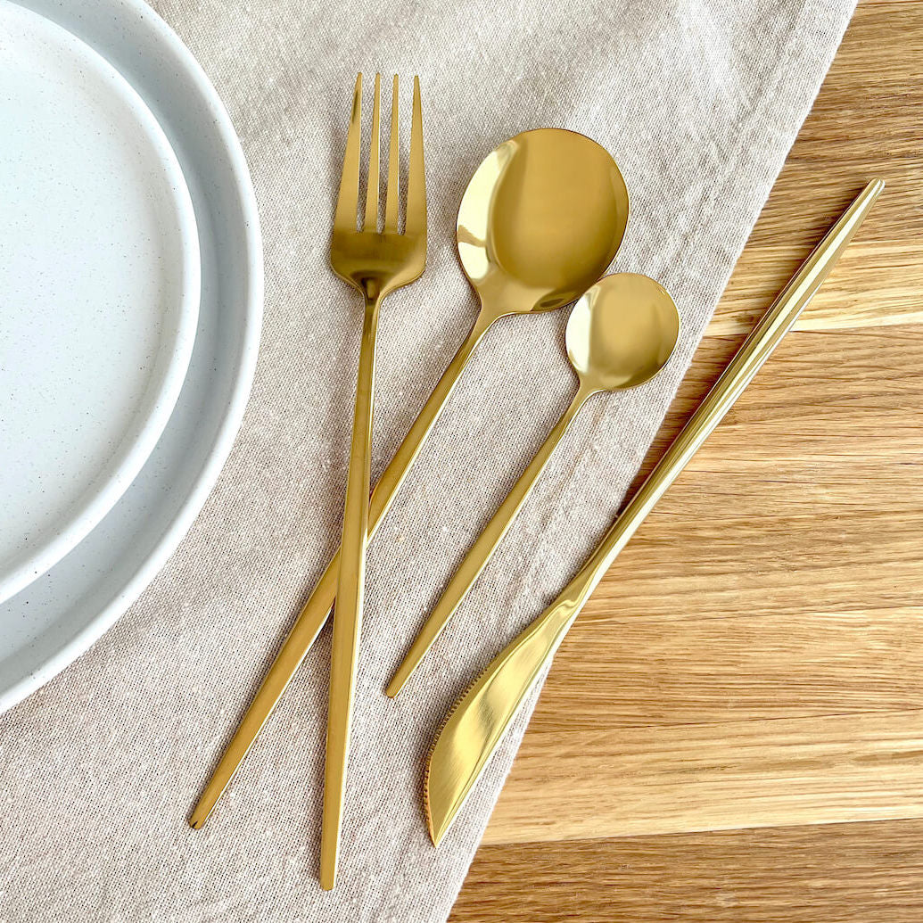Minimalist Golden Cutlery Set