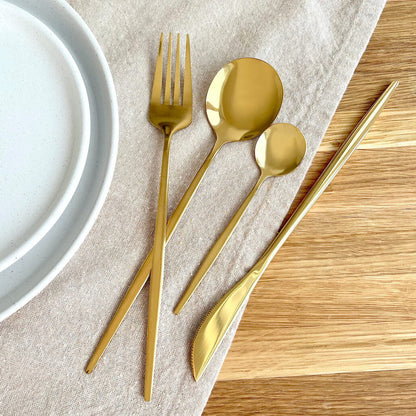 Minimalist Golden Cutlery Set