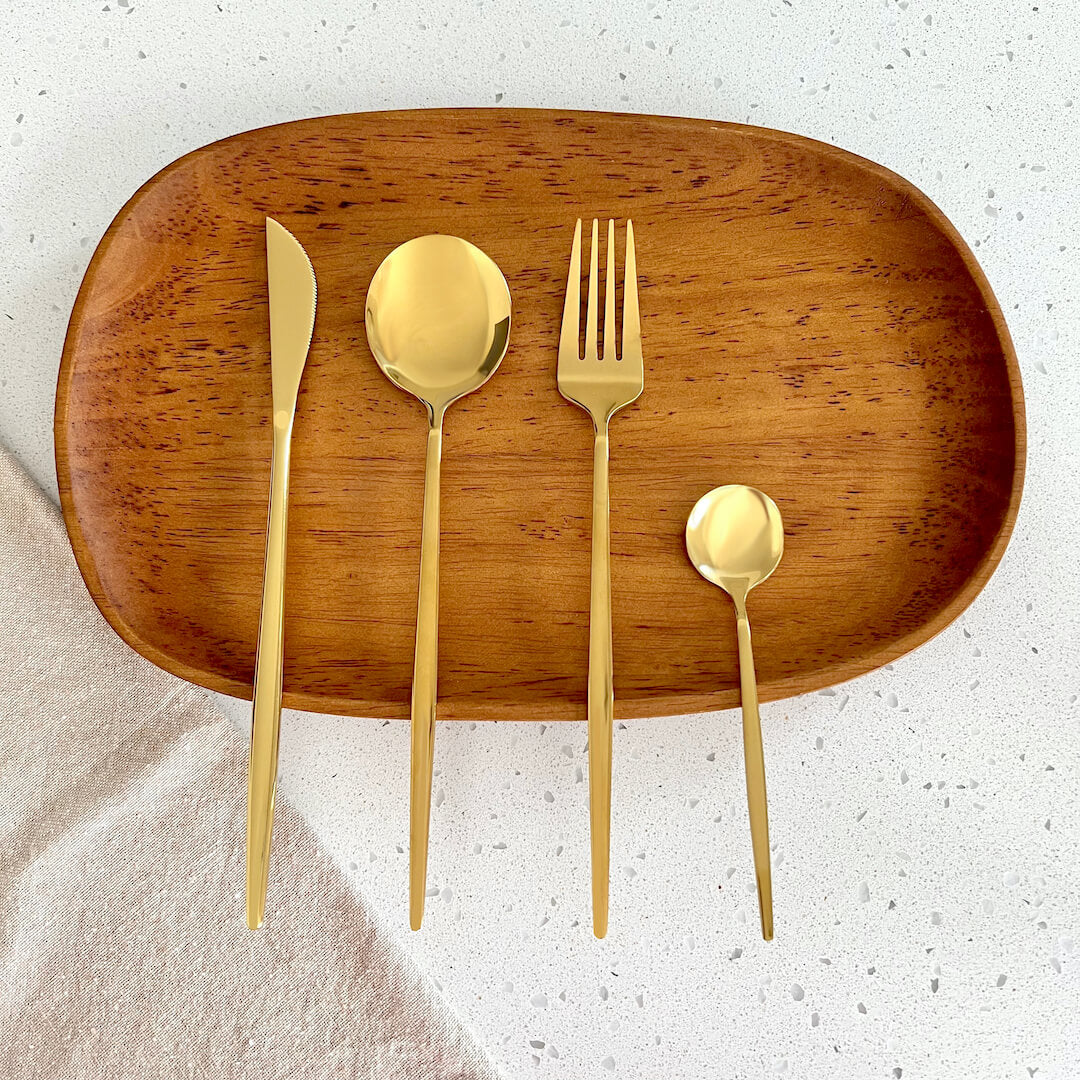 Minimalist Golden Cutlery Set