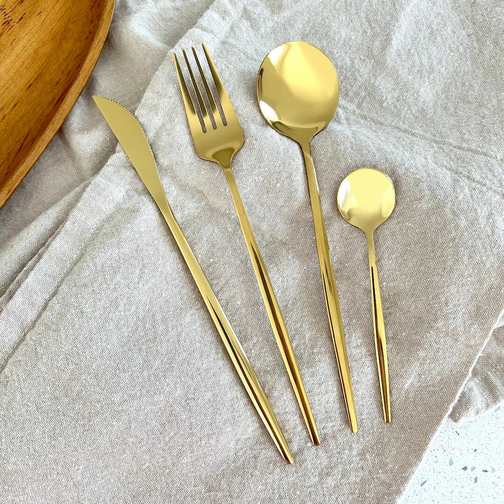 Minimalist Golden Cutlery Set