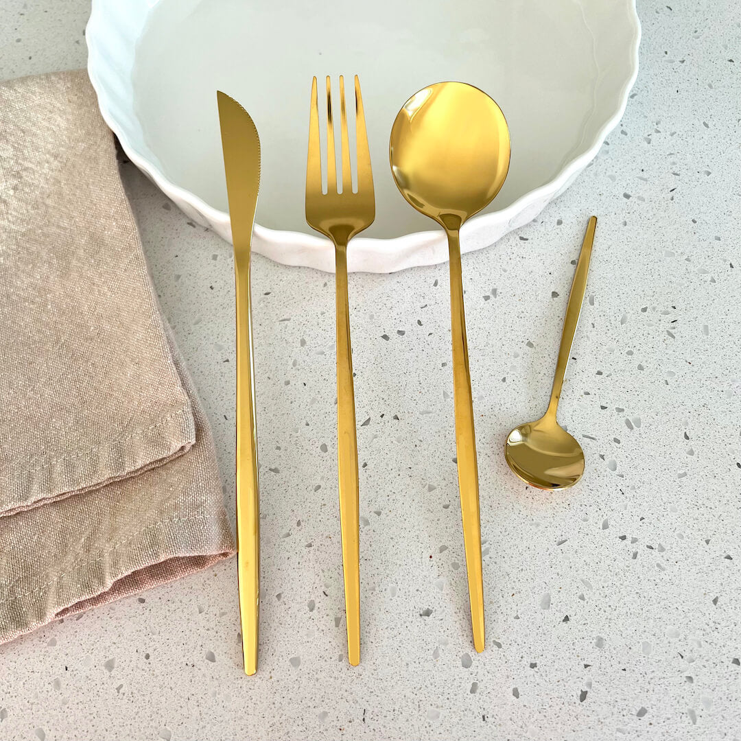 Minimalist Golden Cutlery Set