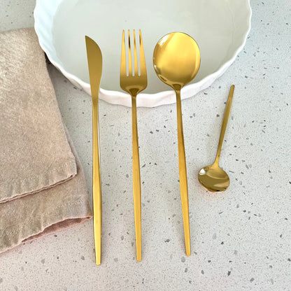 Minimalist Golden Cutlery Set