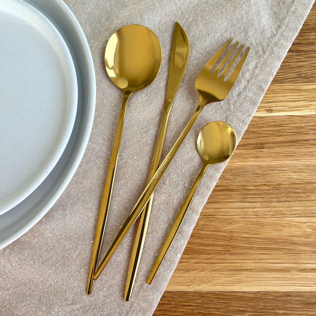 Minimalist Golden Cutlery Set