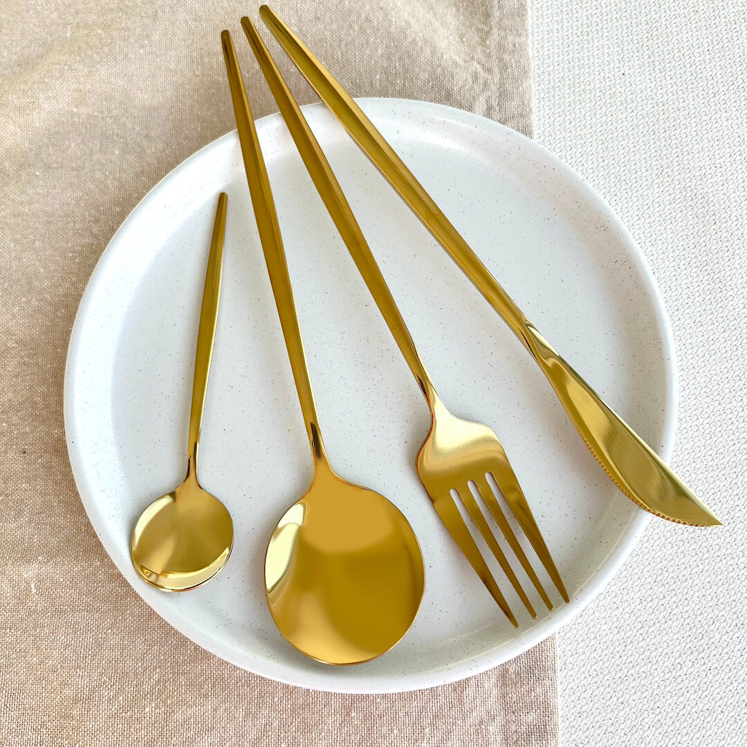 Minimalist Golden Cutlery Set